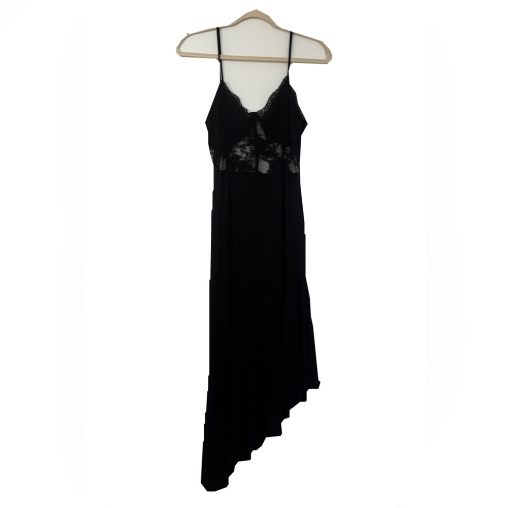 One Clothing Asymetrical Trim Black Lace Dress